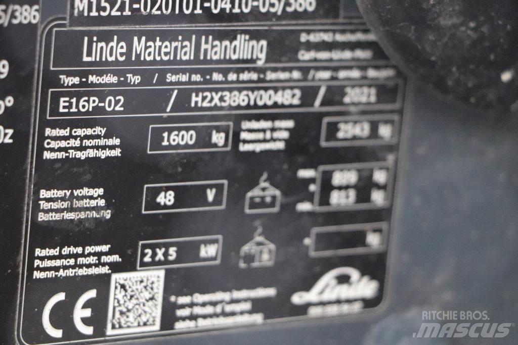 Linde E16P-02 Akumulátorové vozíky