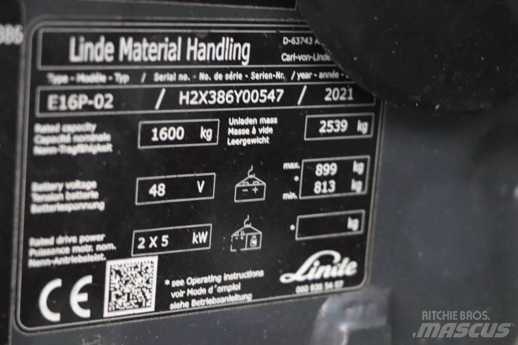 Linde E16P-02 Akumulátorové vozíky