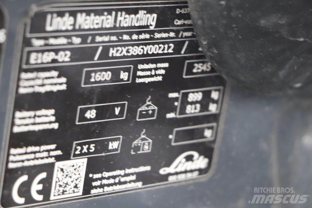 Linde E16P-02 Akumulátorové vozíky