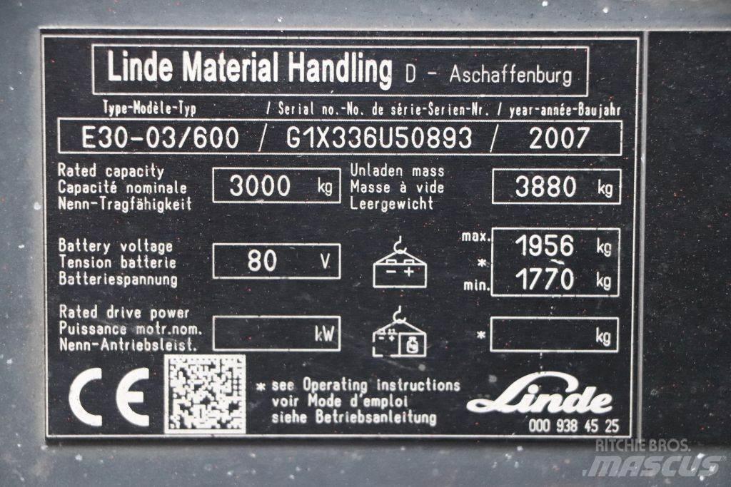 Linde E30S-03/600 Akumulátorové vozíky
