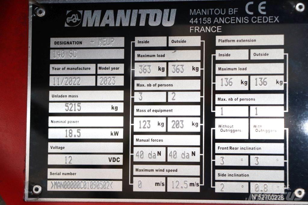 Manitou 140 SC Nůžková zvedací plošina