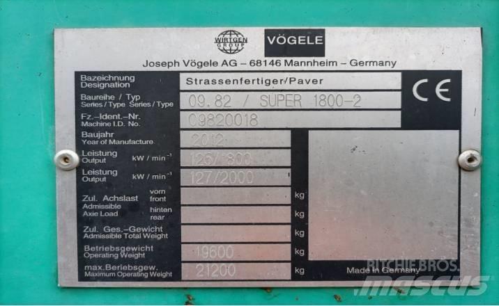 Vögele SUPER1800-2 Finišery