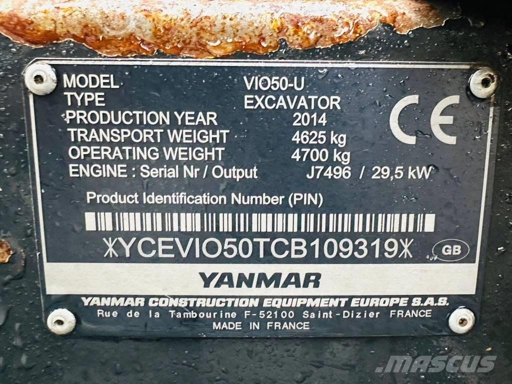 Yanmar Vio 50 U Mini rýpadla < 7t