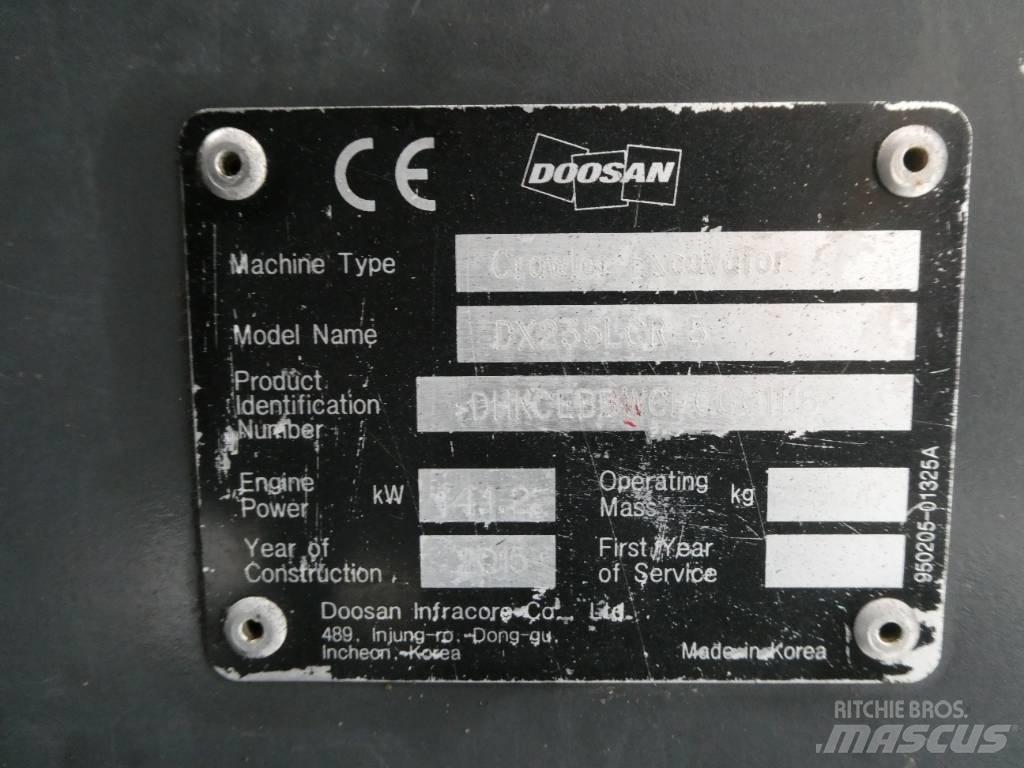 Doosan DX 235 LCR-5 Pásová rýpadla