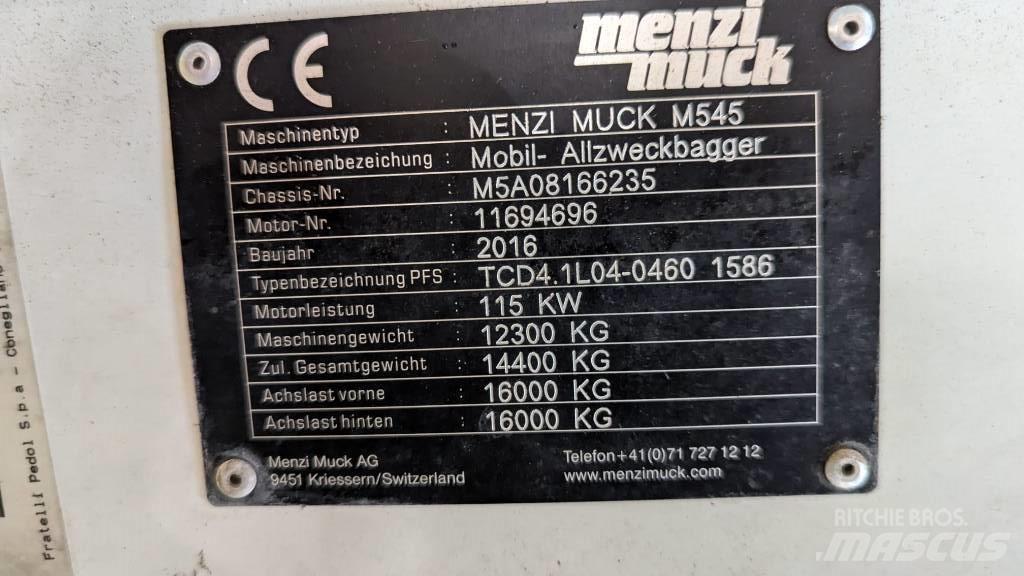 Menzi Muck M545 Kolová rýpadla