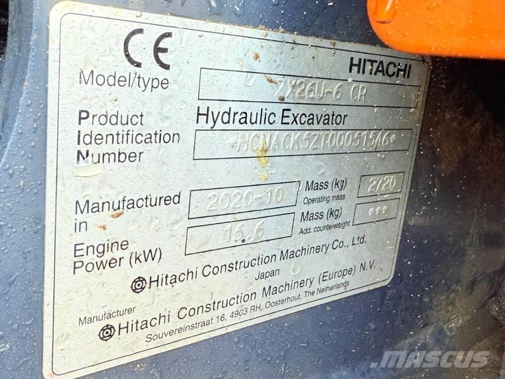 Hitachi ZX 26 U-6 CR Mini rýpadla < 7t