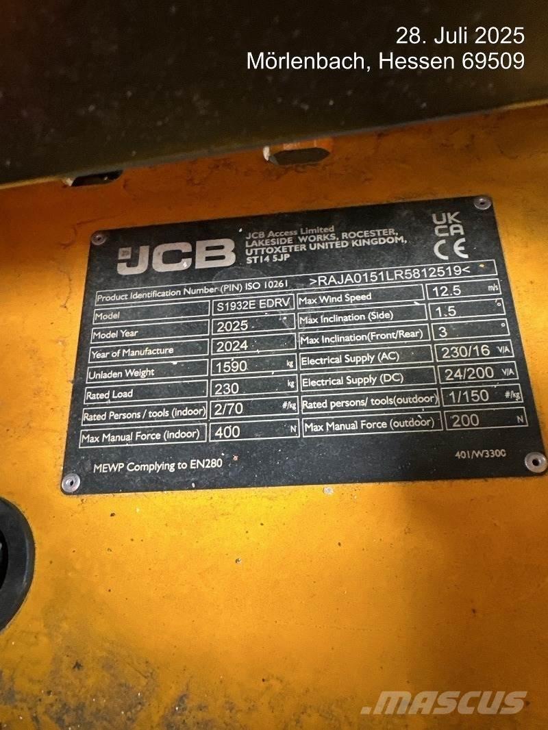 JCB S1932E Nůžková zvedací plošina