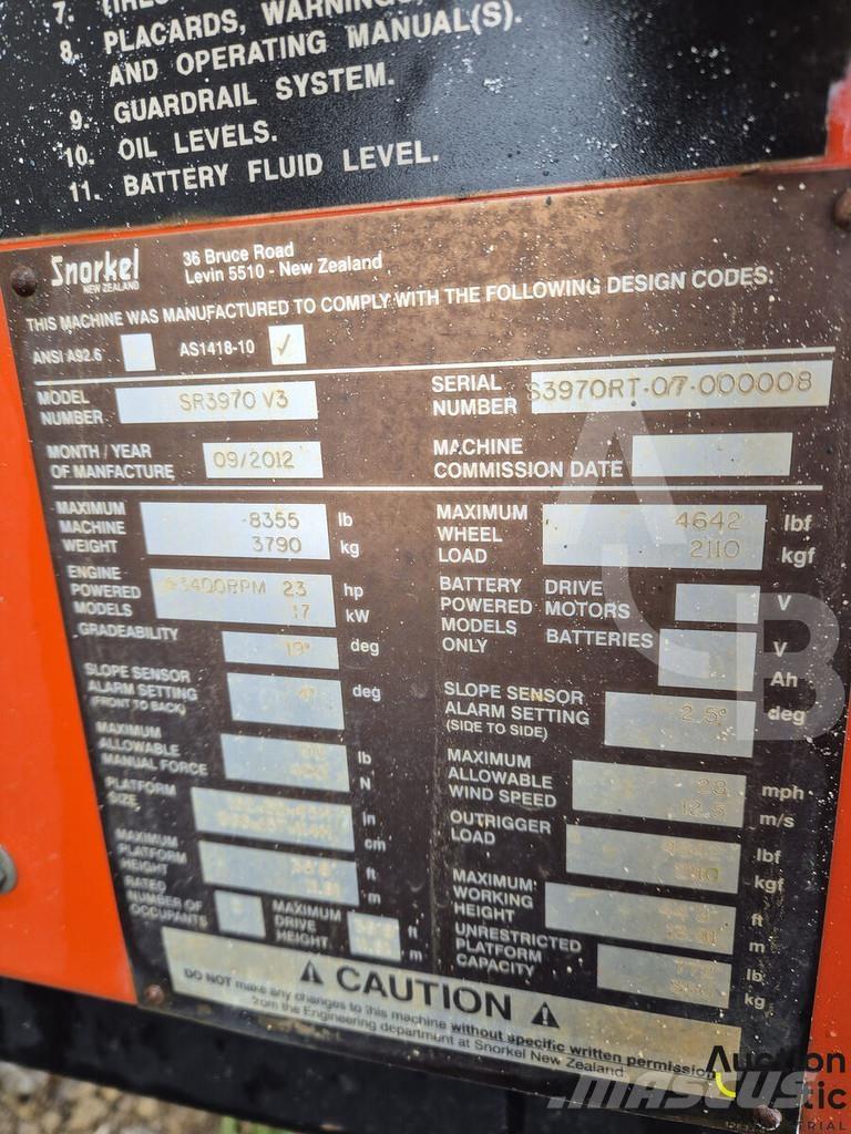 Snorkel S3970RT Nůžková zvedací plošina