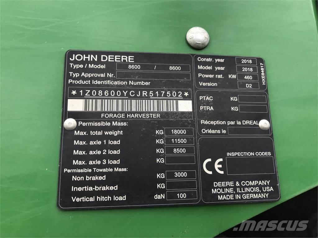 John Deere 8600 Samojízdné sekačky