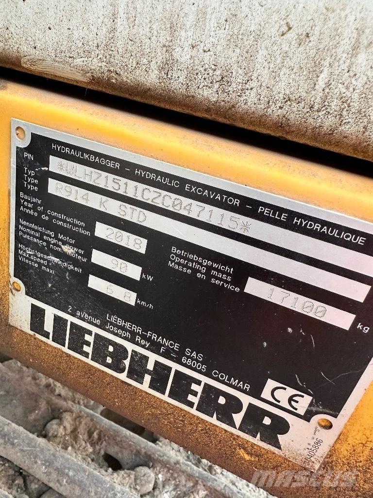 Liebherr R 914 K STD Pásová rýpadla