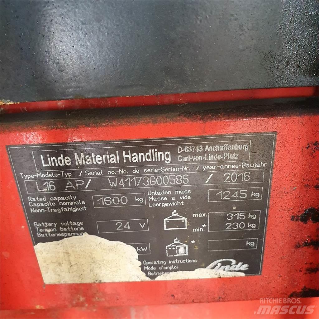 Linde L16AP Ručně vedené vysokozdvižné vozíky
