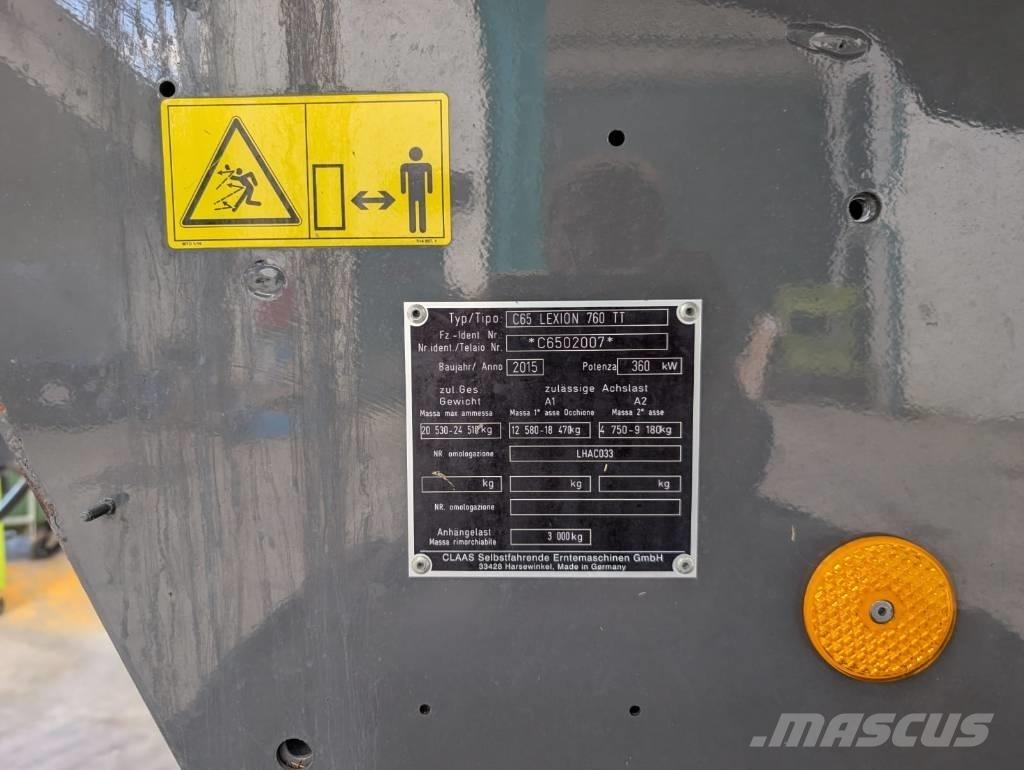 CLAAS Lexion 760 TT Sklízecí mlátičky
