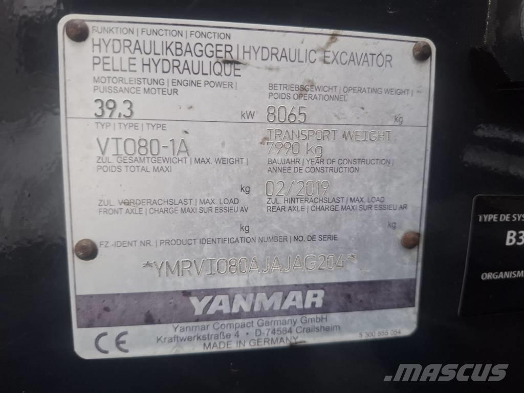 Yanmar Vio 80-1A Midi rýpadla 7t - 12t