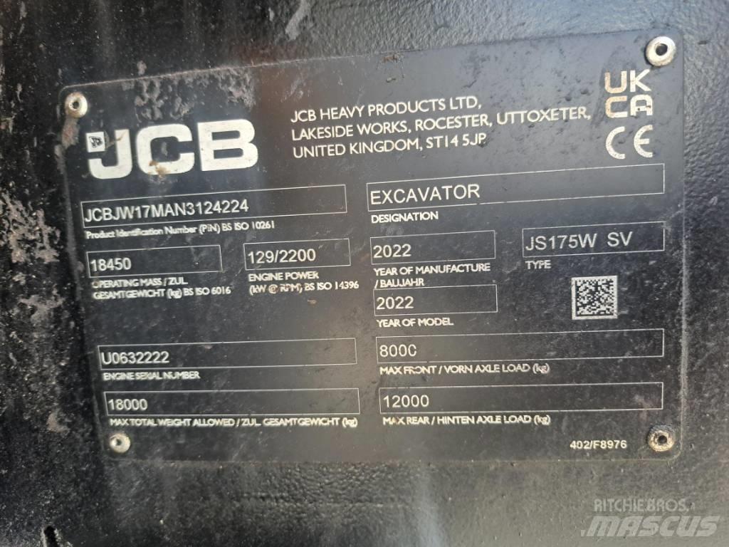 JCB JS 175 W Kolová rýpadla