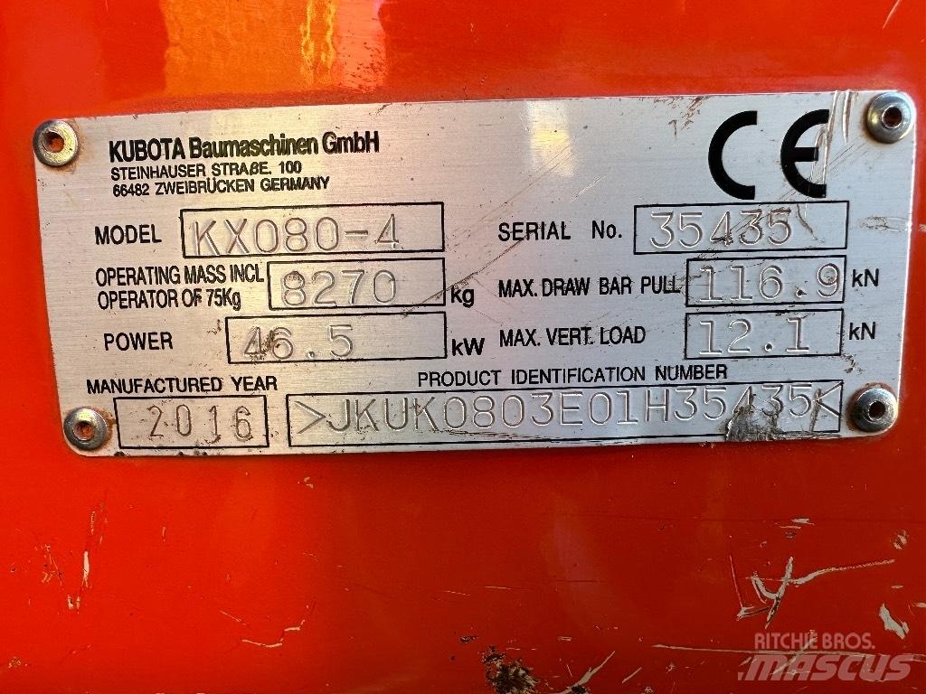 Kubota KX 080-4 Mini rýpadla < 7t