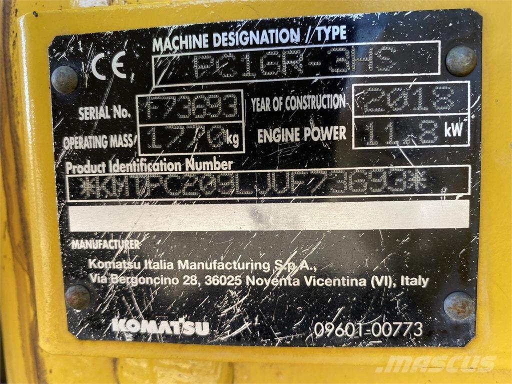 Komatsu PC16R-3HS Kolová rýpadla