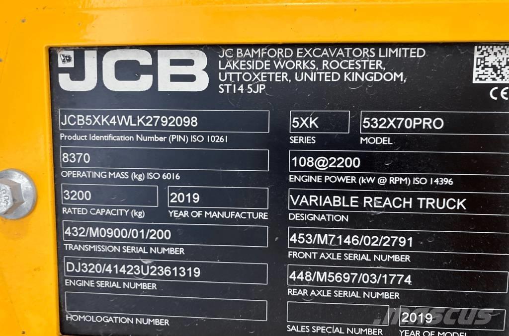 JCB 532-70 Teleskopické nakladače pro zemědělství