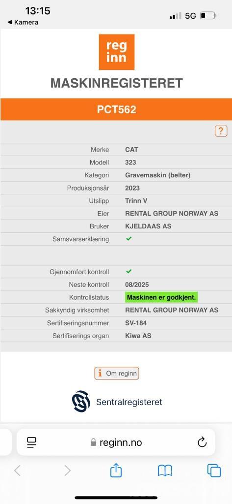 CAT 323 SLR Rýpadla s dlouhým dosahem