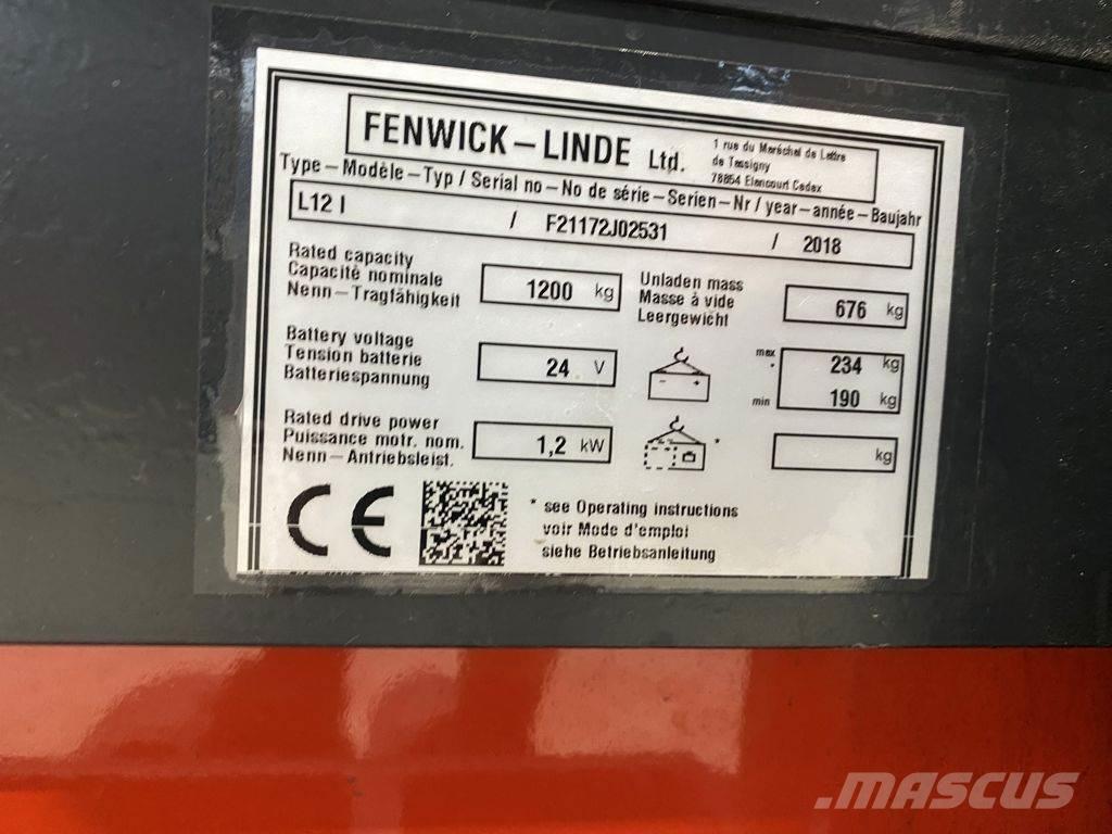 Linde L12 I Ručně vedené vysokozdvižné vozíky