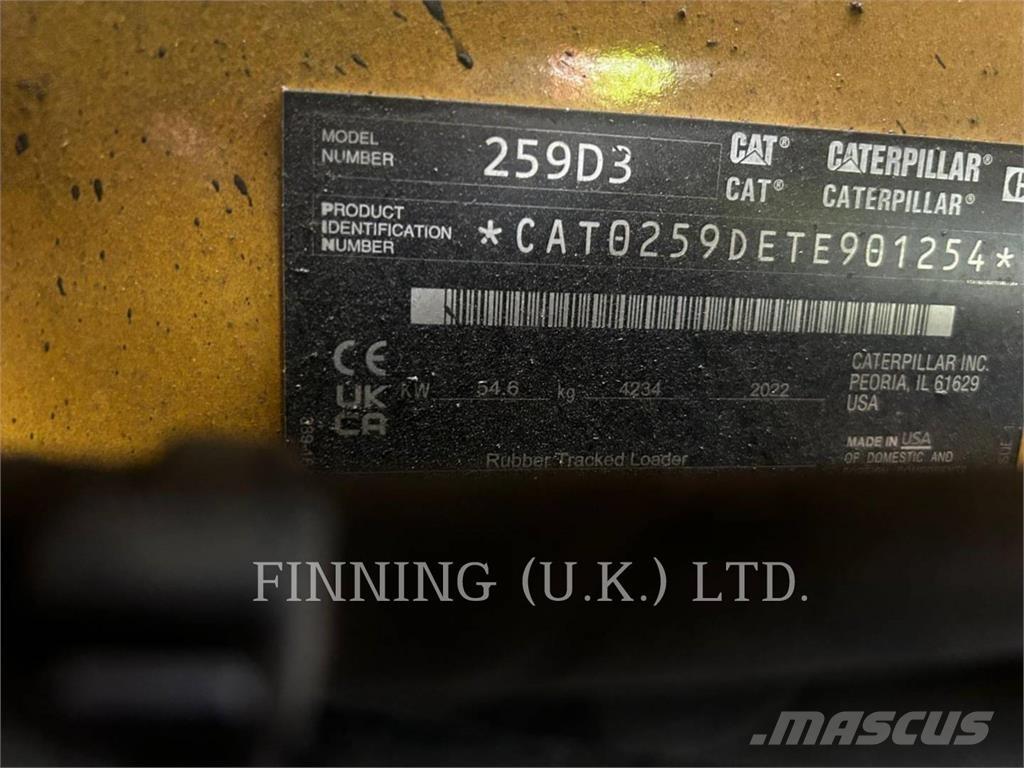 CAT 259D3 Smykem řízené nakladače