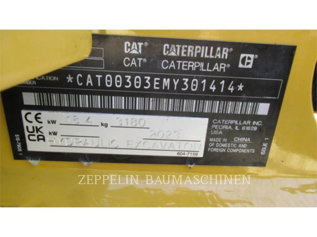 CAT 303CR-07A Pásová rýpadla