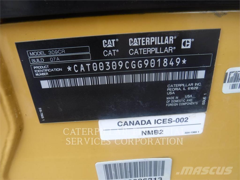CAT 309-07CR Pásová rýpadla