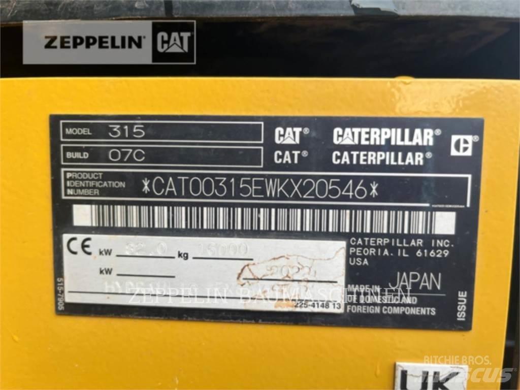 CAT 315-07B Pásová rýpadla
