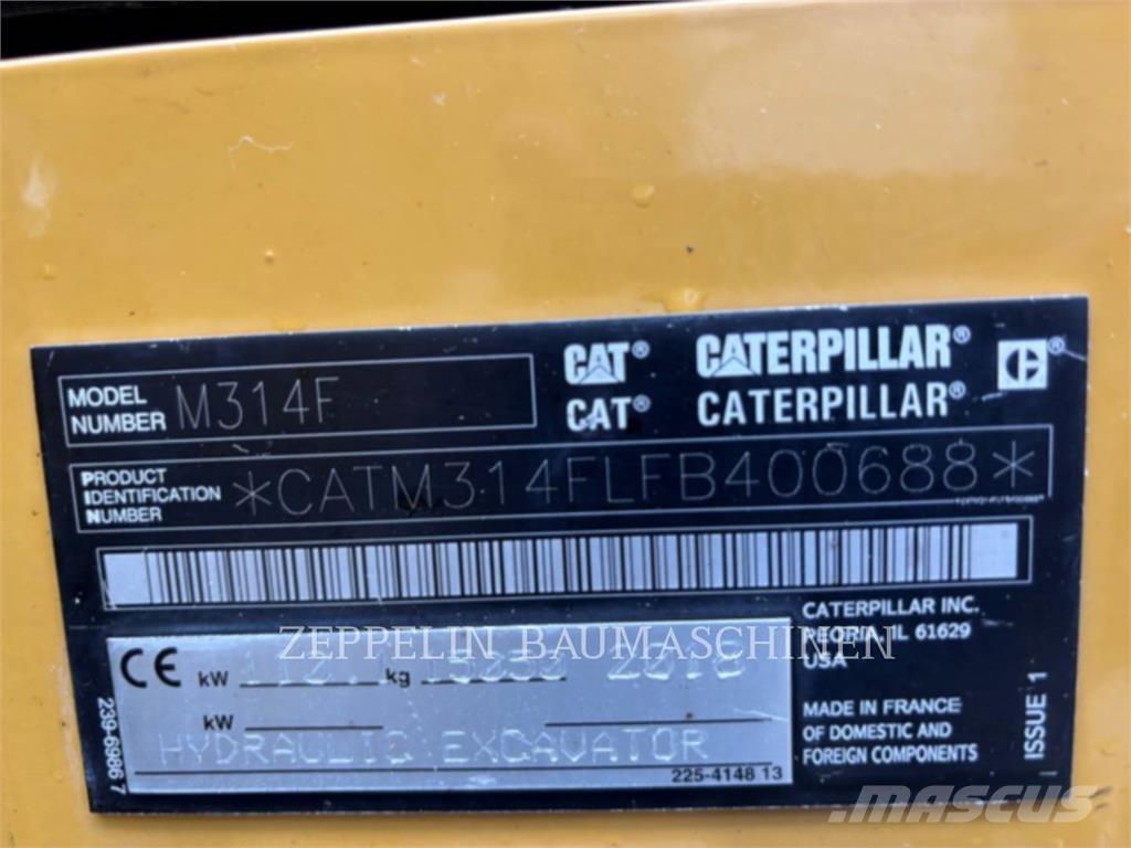 CAT M314F Kolová rýpadla