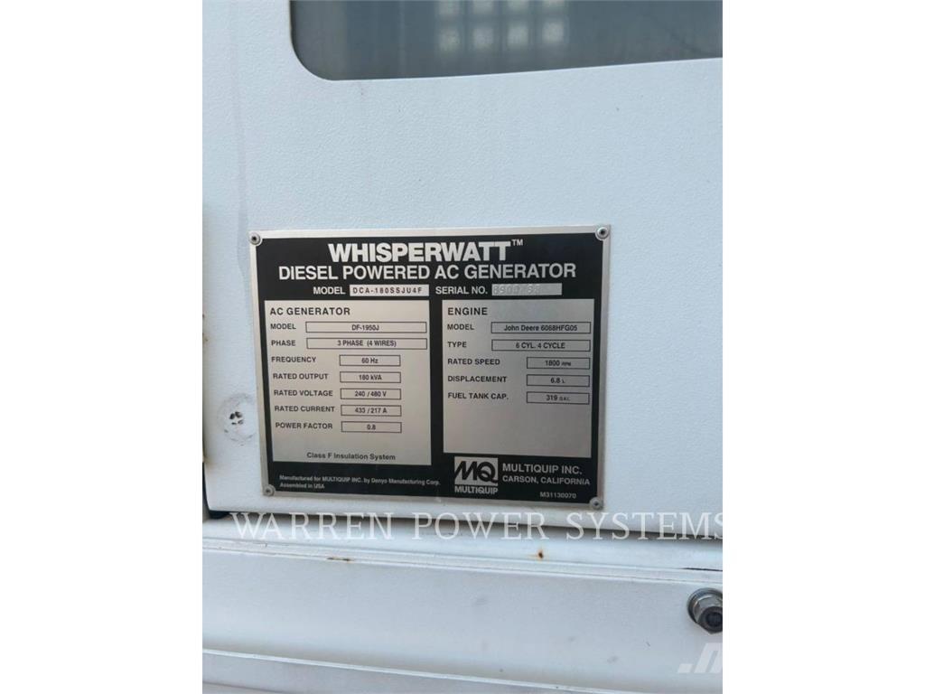 MultiQuip MQ180 T4F Ostatní generátory
