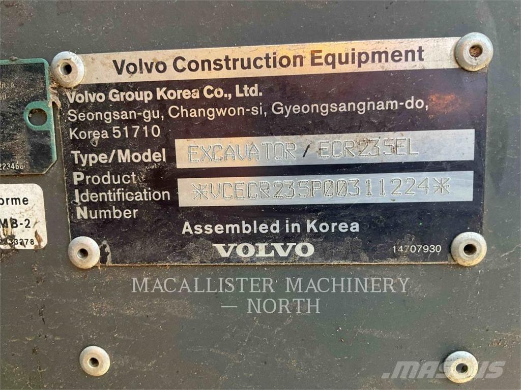 Volvo ECR235EL Pásová rýpadla