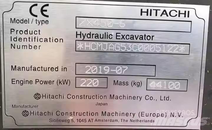 Hitachi ZX450H Pásová rýpadla