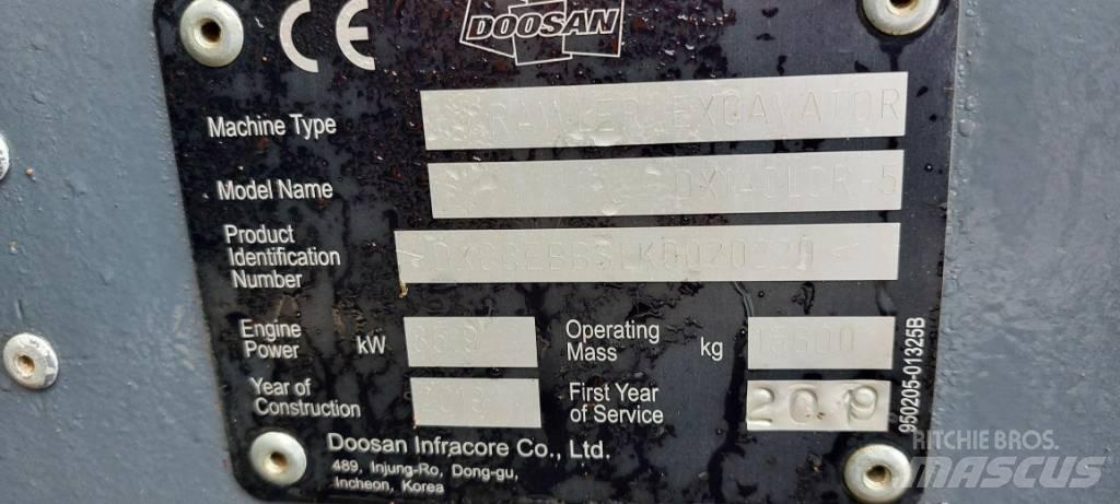 Doosan DX140LCR-5 Pásová rýpadla