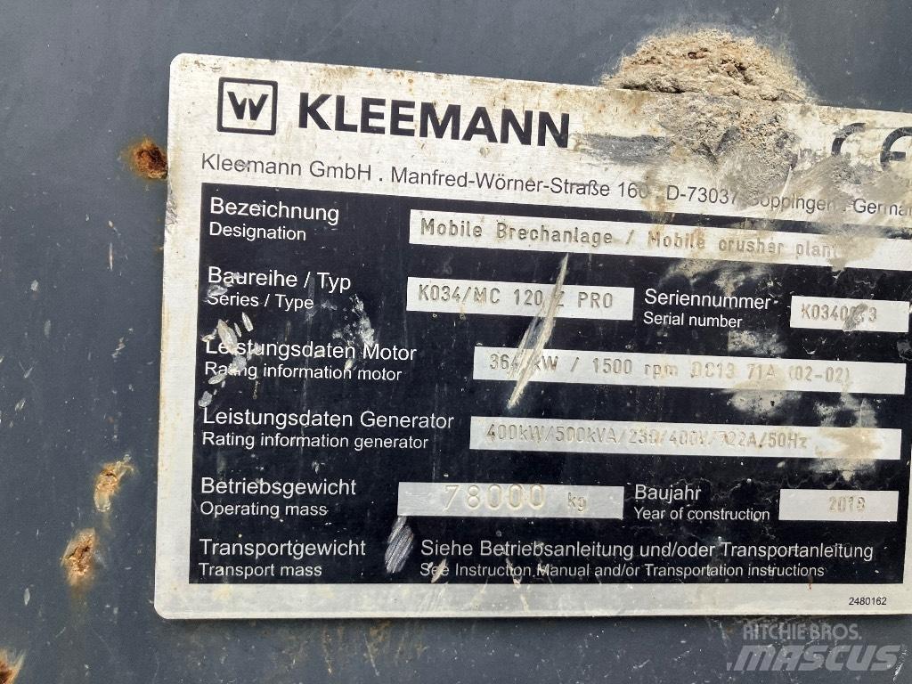 Kleemann MC 120 Z Mobilní drtiče