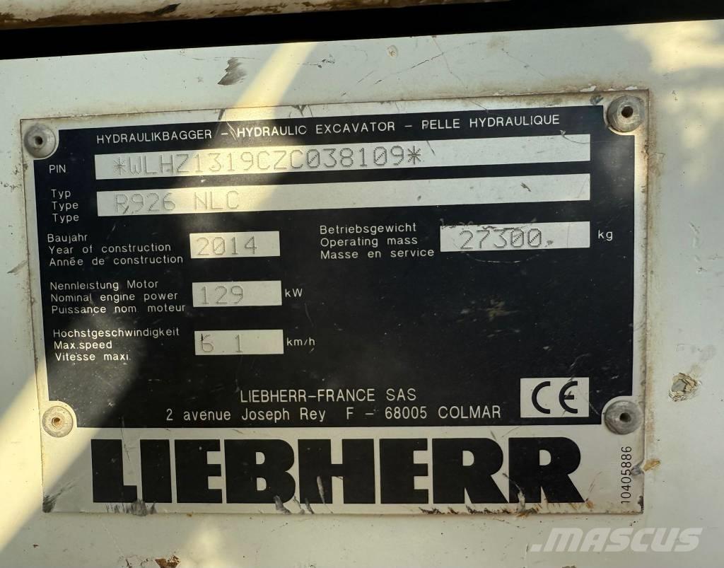 Liebherr R 926 Pásová rýpadla