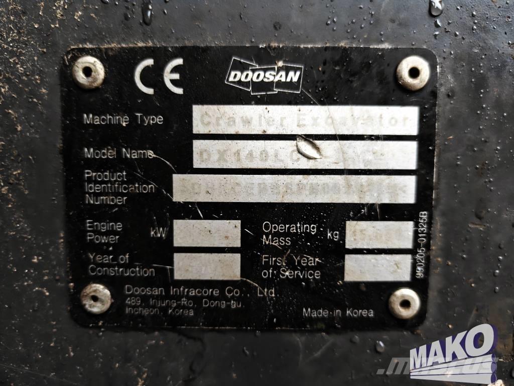 Doosan DX 140 LCR Pásová rýpadla