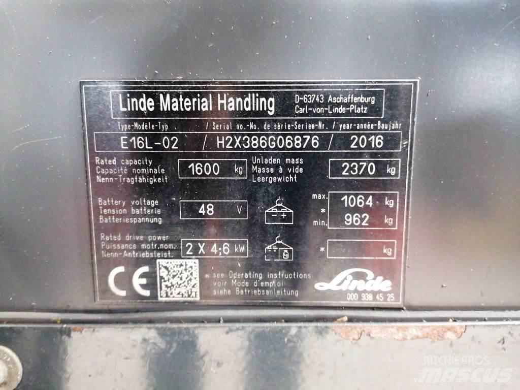 Linde E16L-02 Akumulátorové vozíky