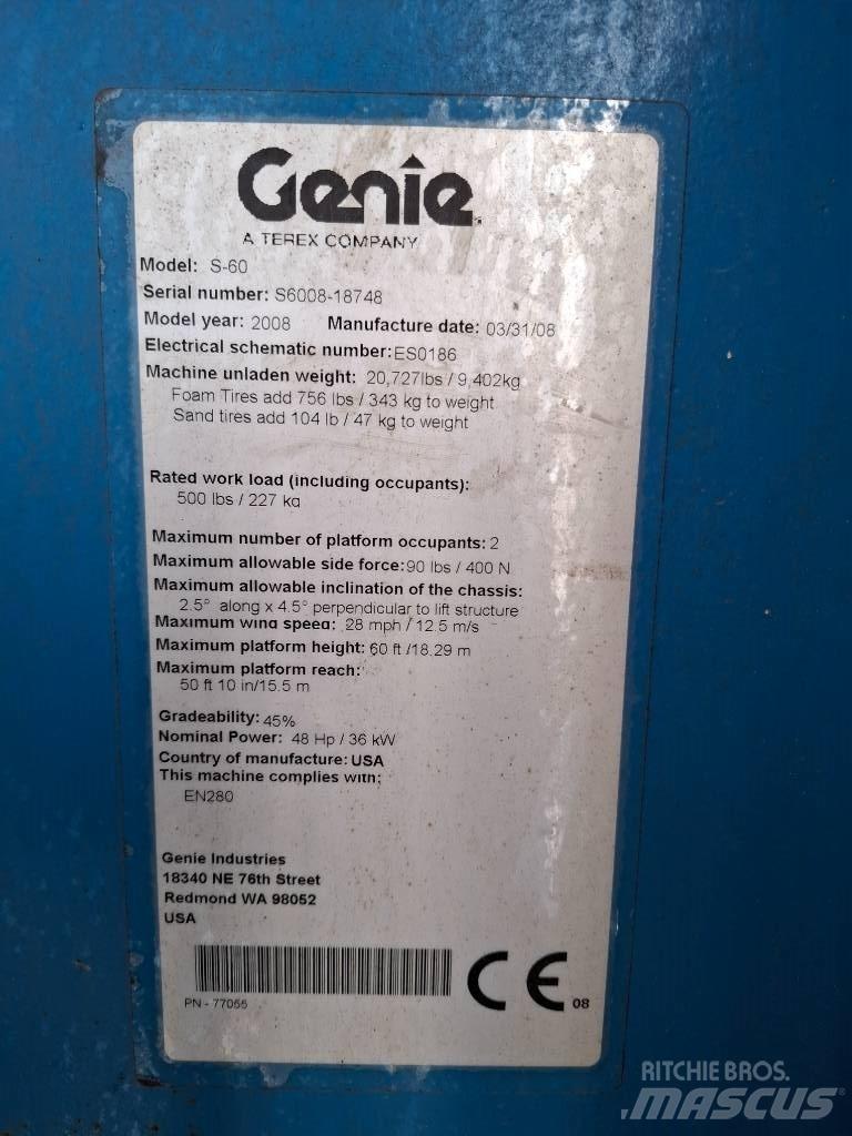Genie S 60 Teleskopické plošiny