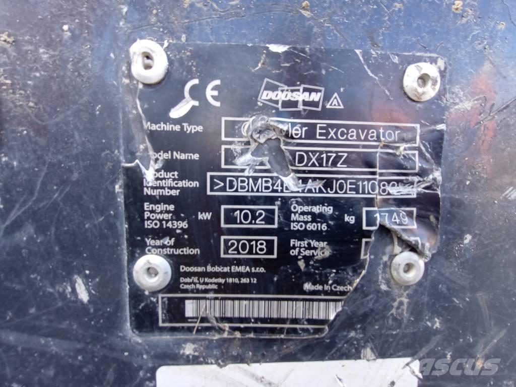 Doosan DX 17 Mini rýpadla < 7t