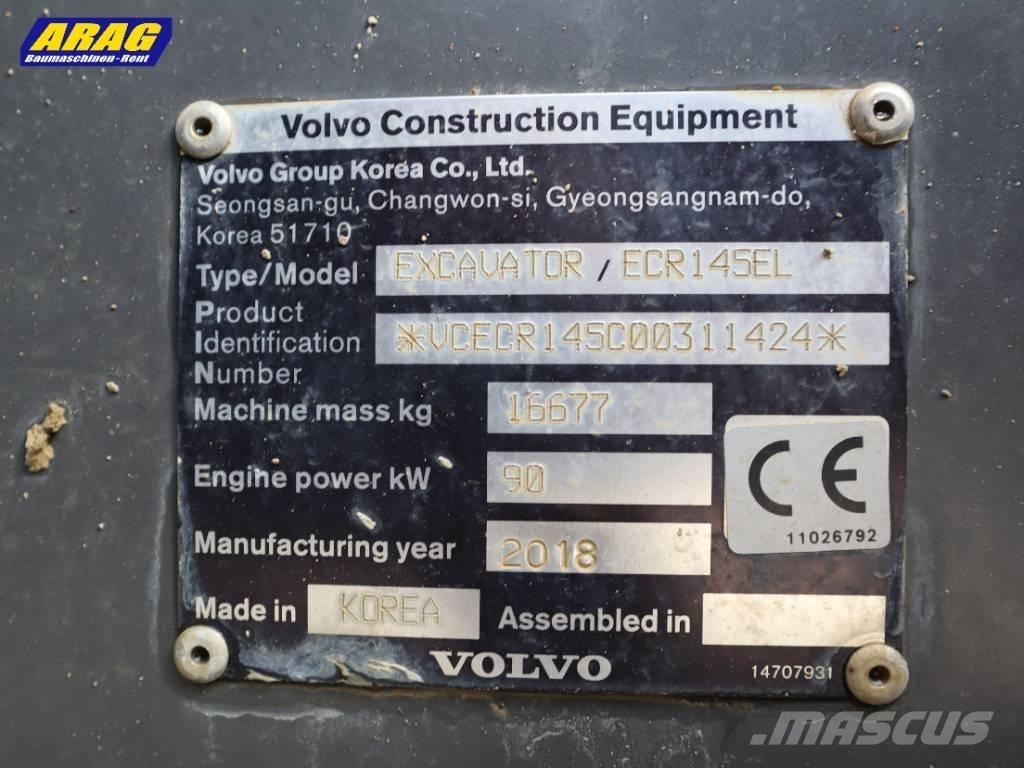 Volvo ECR 145 EL Pásová rýpadla