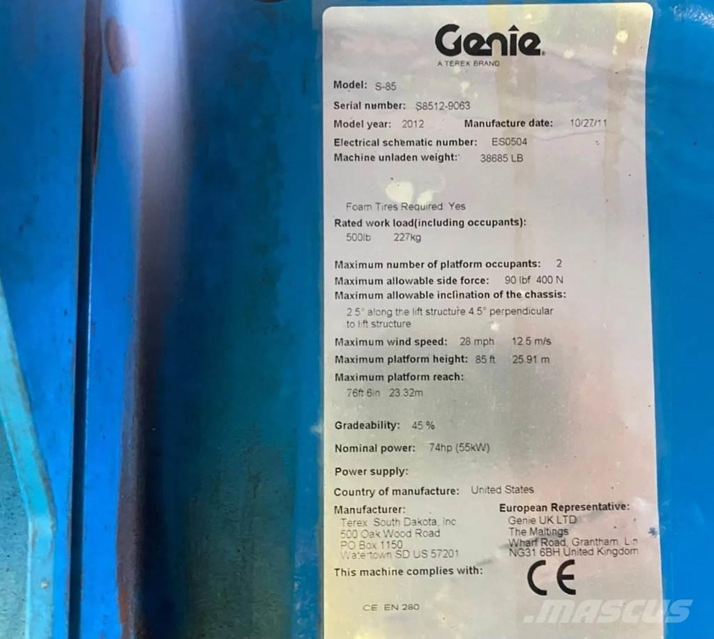 Genie S-85 Teleskopické plošiny