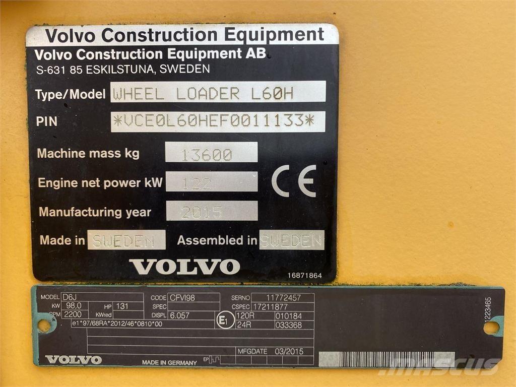 Volvo L60H Kolové nakladače