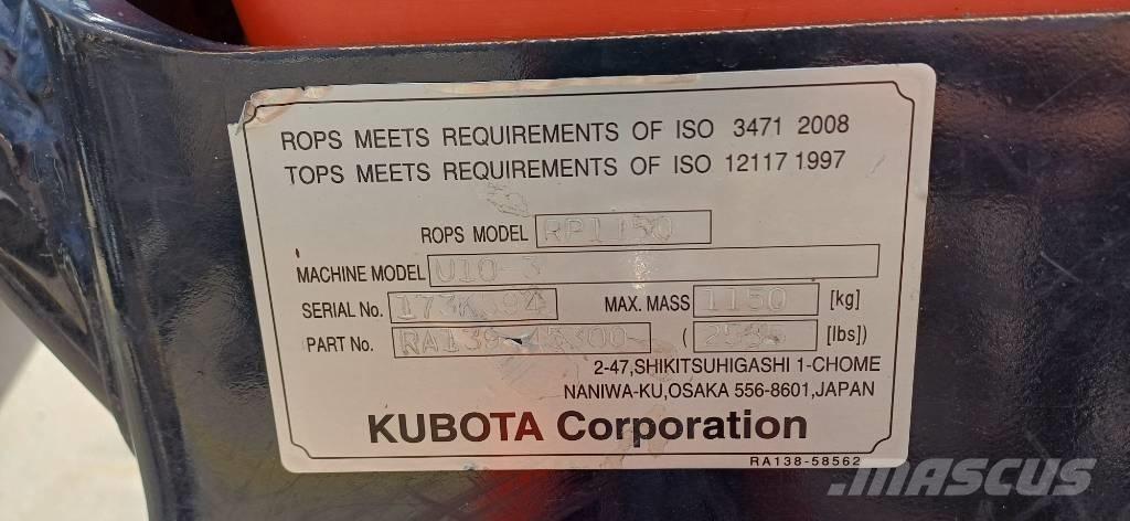 Kubota U 10-3 Mini rýpadla < 7t