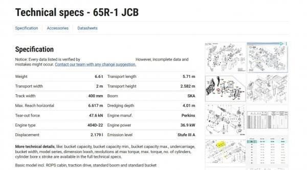 JCB 65 R1 Mini rýpadla < 7t