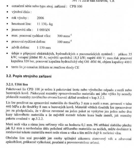  _JINÉ (CZ) ŽĎAS - CPB 100 Drtící zařízení