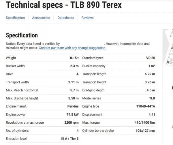 Terex TLB 890 Rýpadlo-nakladače