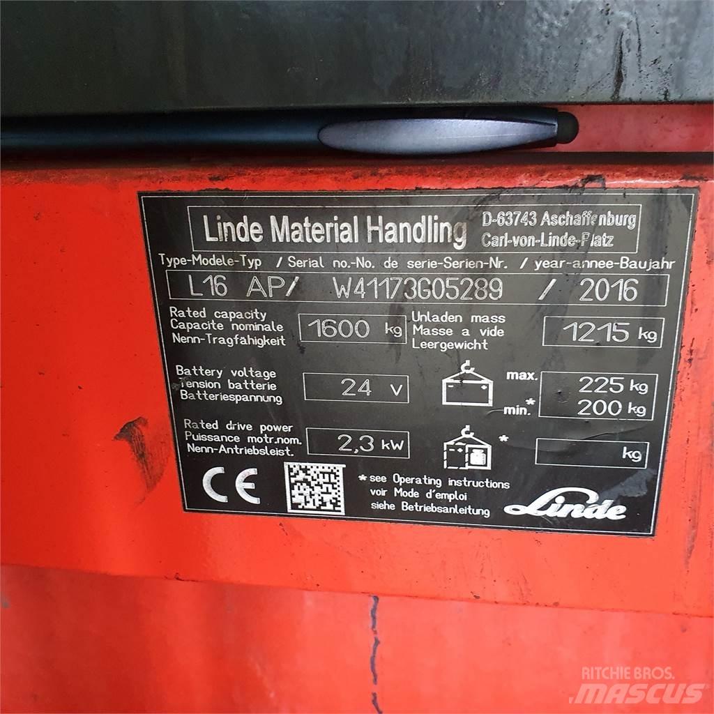 Linde L16AP Ručně vedené vysokozdvižné vozíky