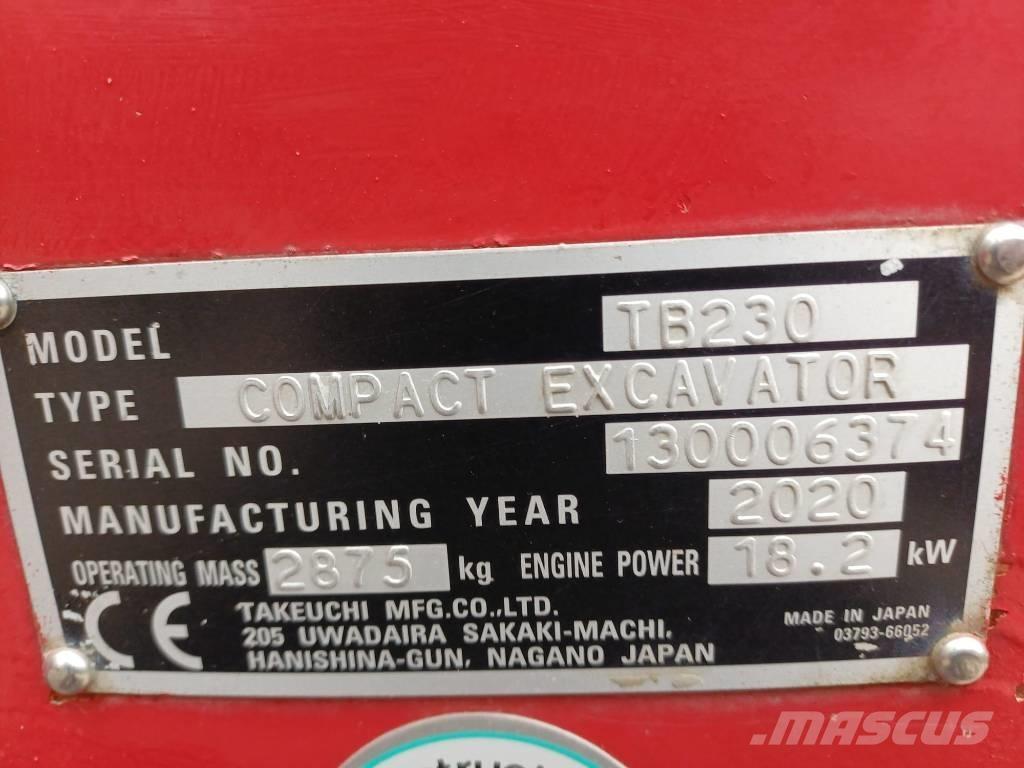 Takeuchi TB 230 Mini rýpadla < 7t
