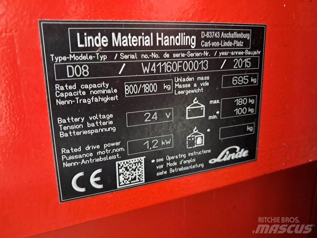 Linde D08 Ručně vedené vysokozdvižné vozíky