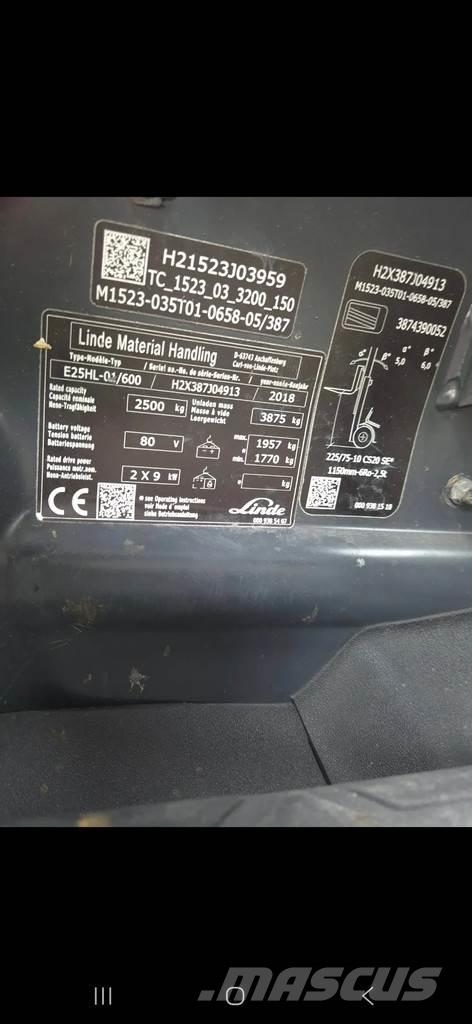 Linde h 25 Akumulátorové vozíky