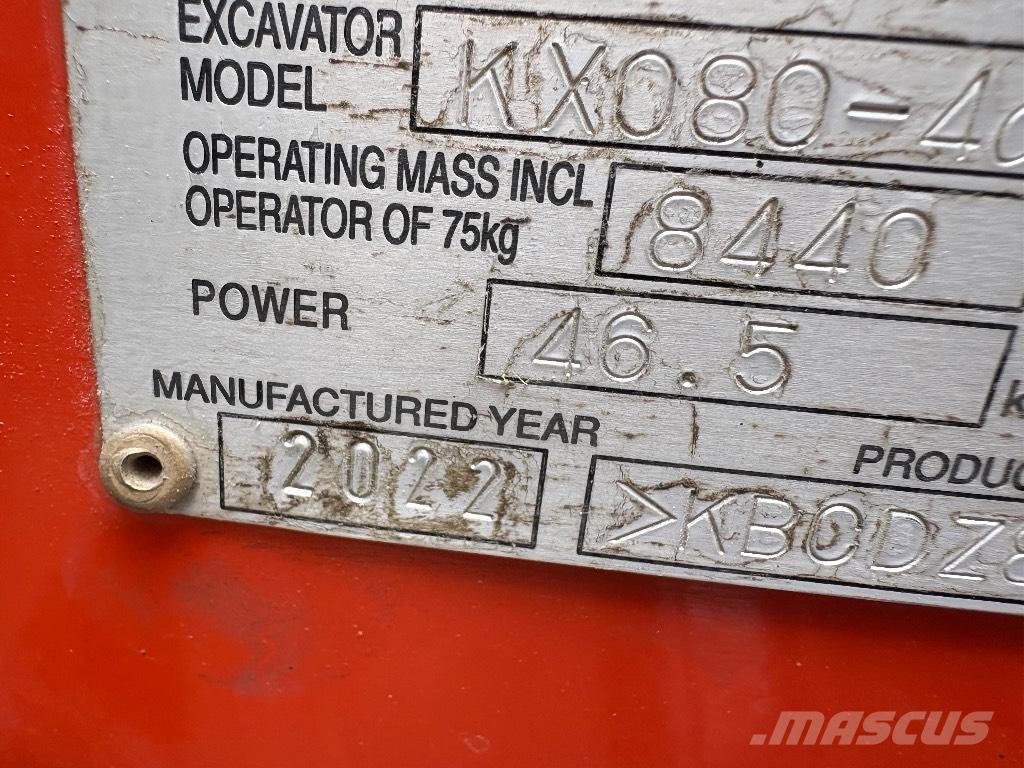 Kubota KX 080 Midi rýpadla 7t - 12t